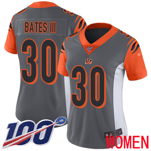 Cincinnati Bengals Limited Silver Women Jessie Bates III Jersey NFL Footballl #30 100th Season Inverted Legend